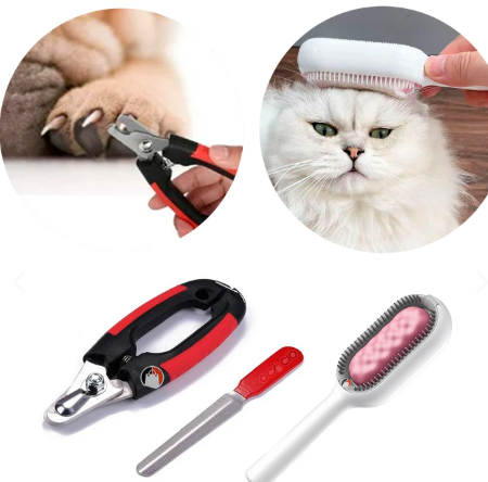 Kit Para Mascotas Cortaúñas Lima Cepillo