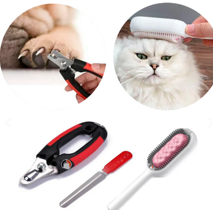 Kit Para Mascotas Cortaúñas Lima Cepillo