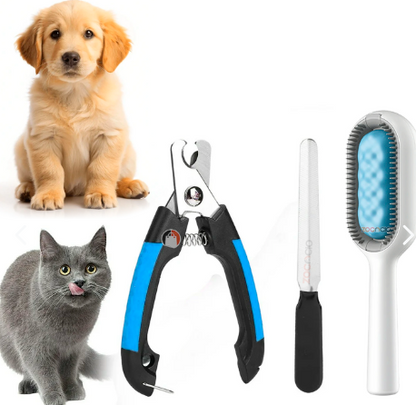 Kit Para Mascotas Cortaúñas Lima Cepillo