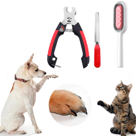 Kit Para Mascotas Cortaúñas Lima Cepillo